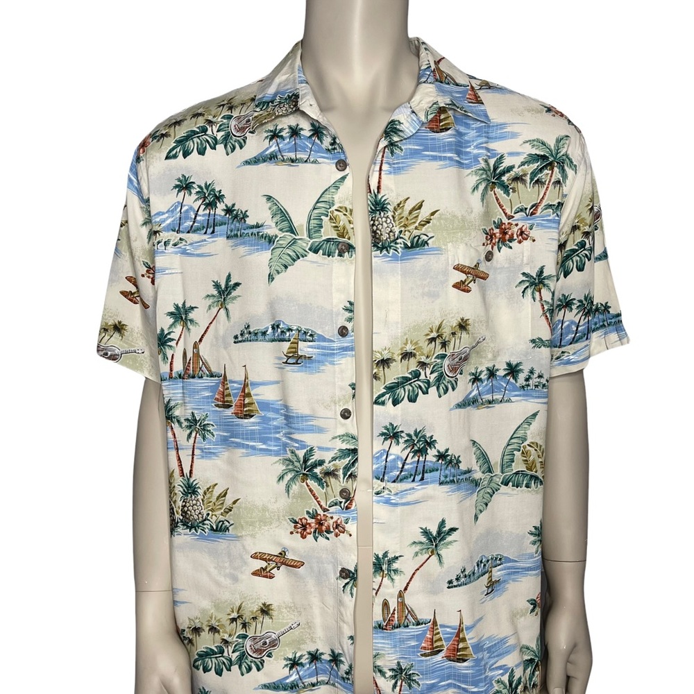 Vintage 90's Campia Moda Caribbean/ Hawaiian Short Sleeve Shirt, Size XL